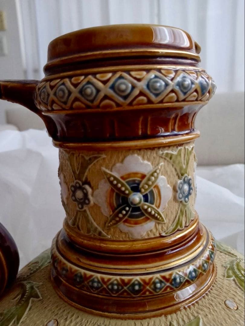 ドイツ　アンティーク　メトラッハ窯　ドイツ　ピッチャー　花瓶　美術品　希少