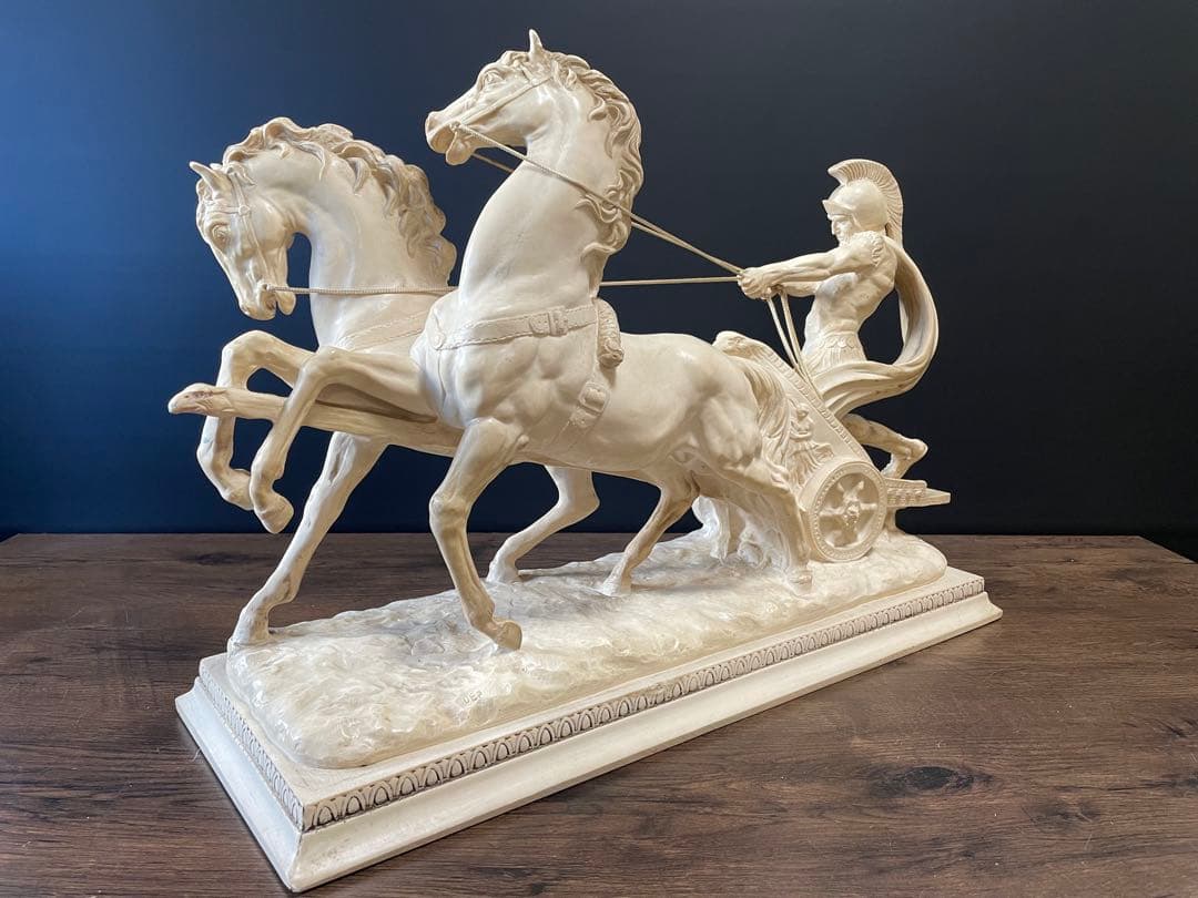 西洋美術 イタリア製A.SANTINI アンテルマ サンティーニ 彫刻 戦馬車像