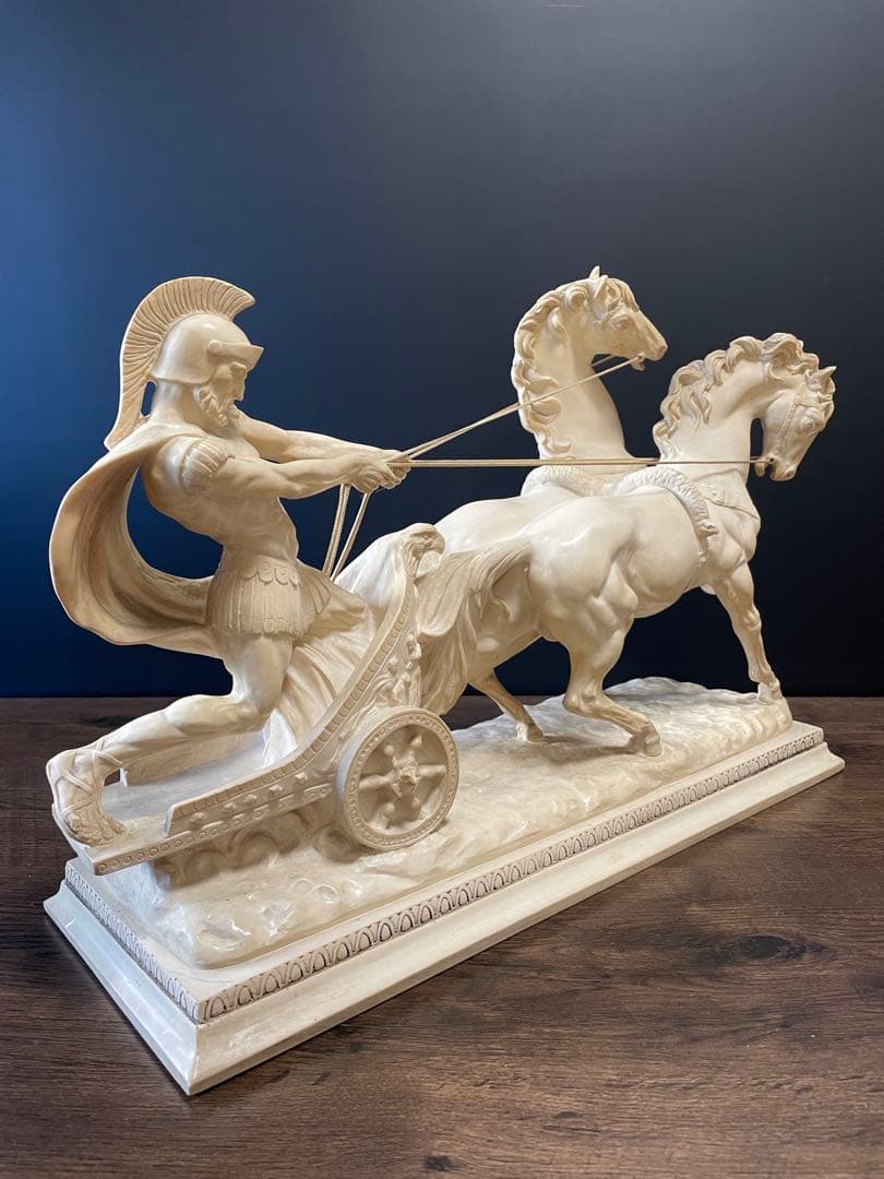 西洋美術 イタリア製A.SANTINI アンテルマ サンティーニ 彫刻 戦馬車像