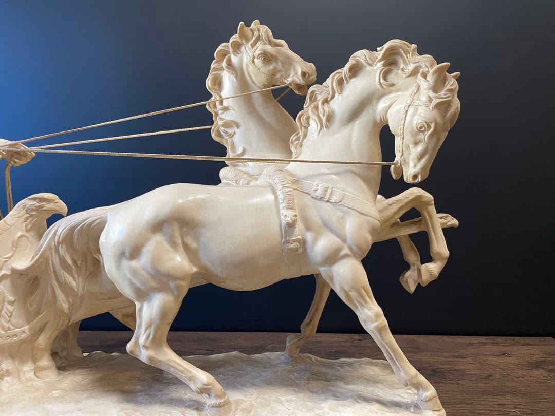 西洋美術 イタリア製A.SANTINI アンテルマ サンティーニ 彫刻 戦馬車像