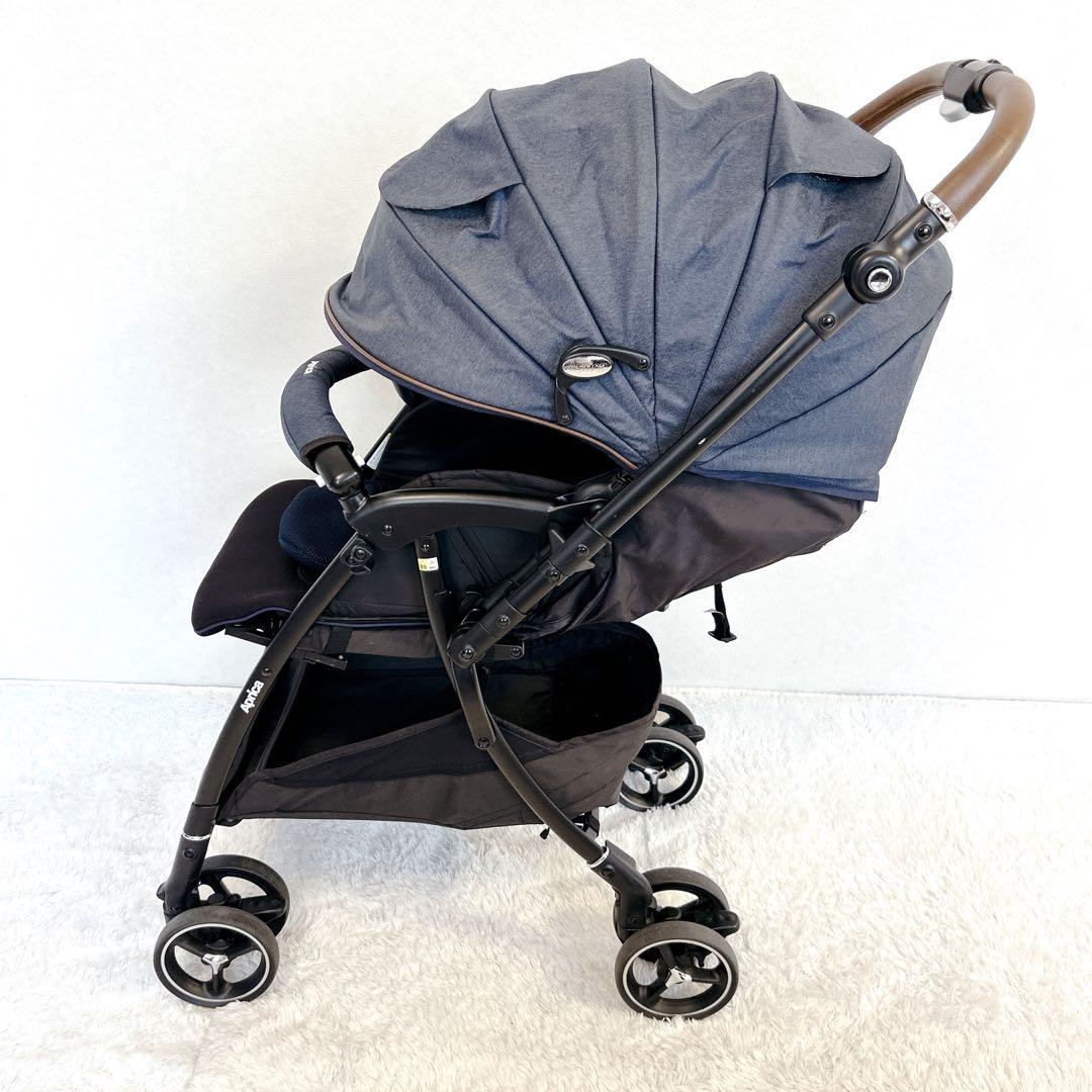 【美品】Aprica ラクーナビッテ ベビーカー 2022モデル レザー