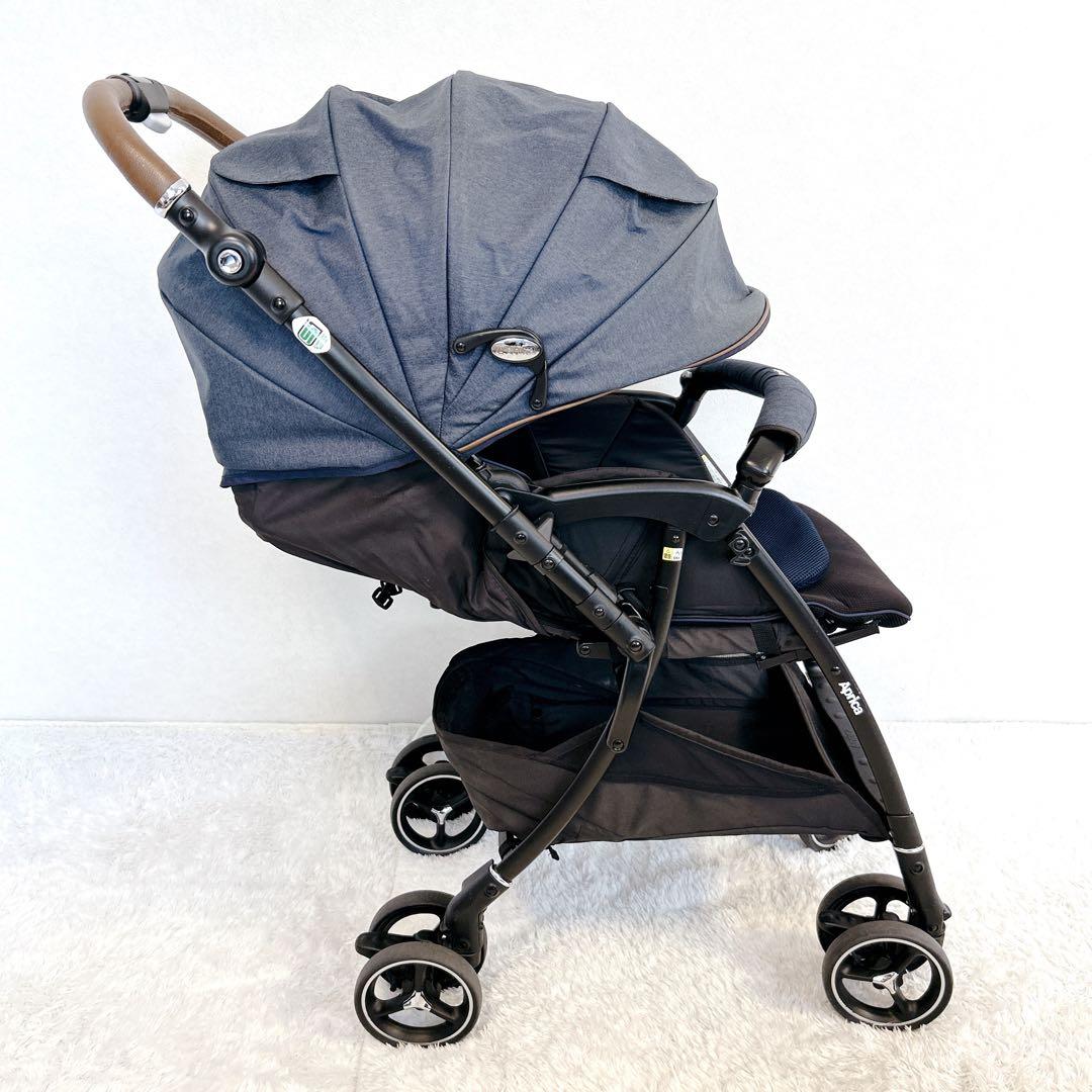 【美品】Aprica ラクーナビッテ ベビーカー 2022モデル レザー