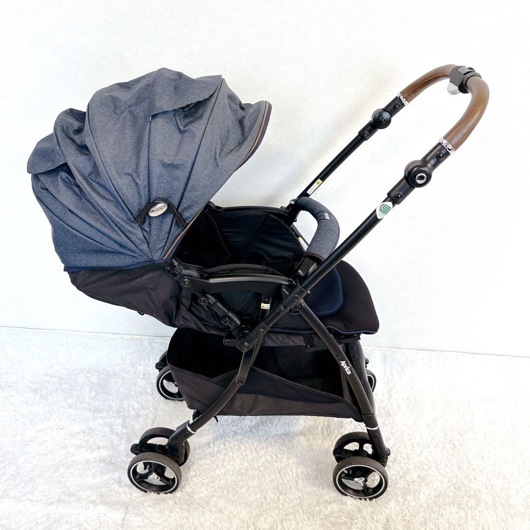 【美品】Aprica ラクーナビッテ ベビーカー 2022モデル レザー