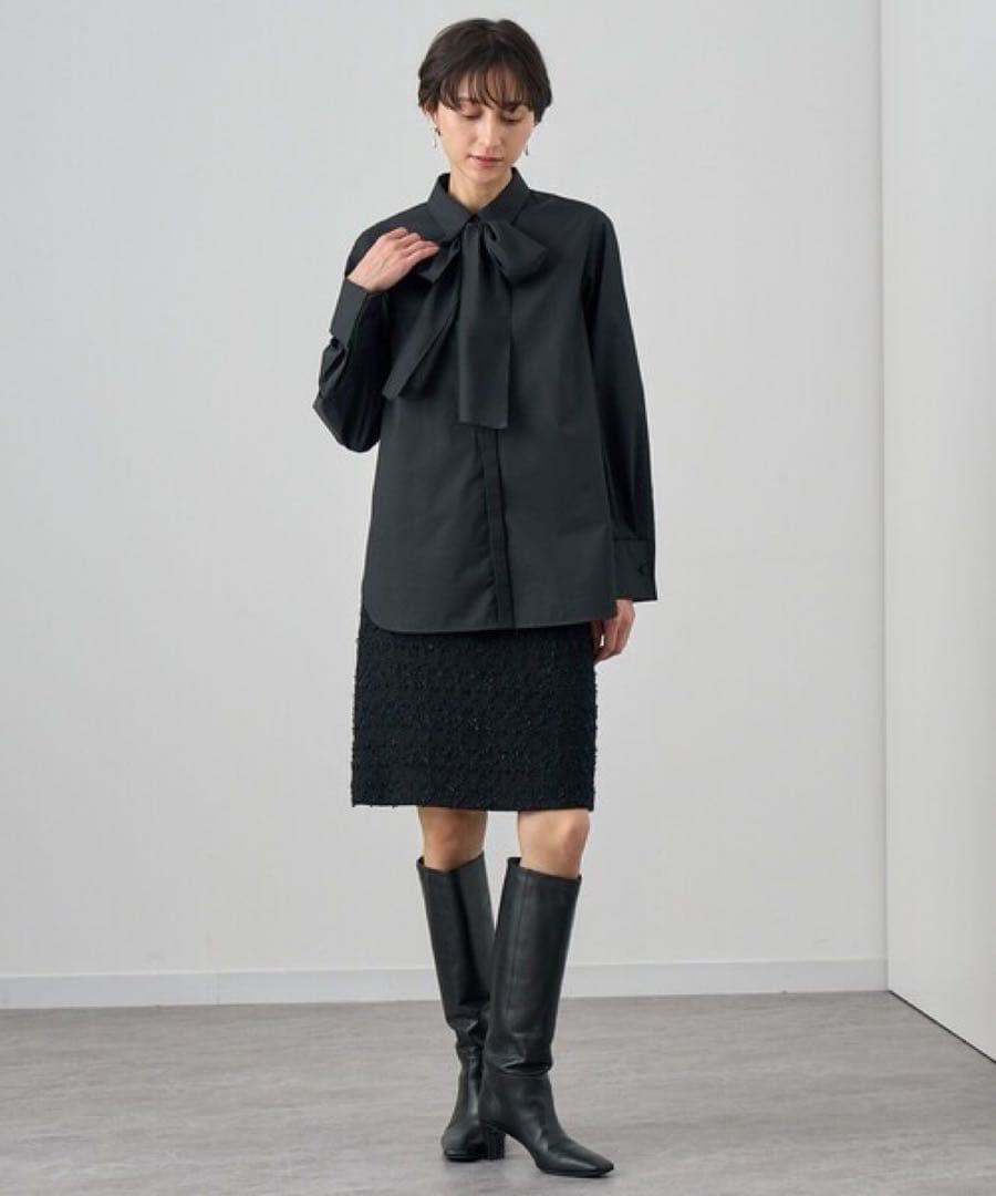 【993】アナイ　ミックスヤーンツイードミニ スカート　黒　36