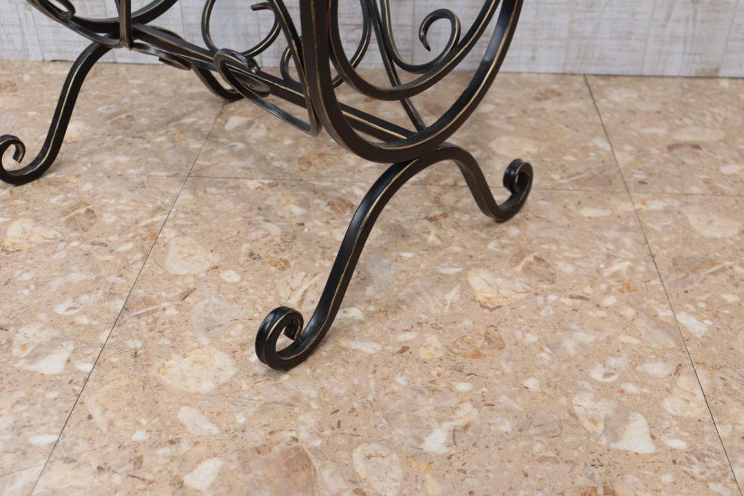 マガジンラックテーブル ロートアイアン 木天板 レトロ アンティーク