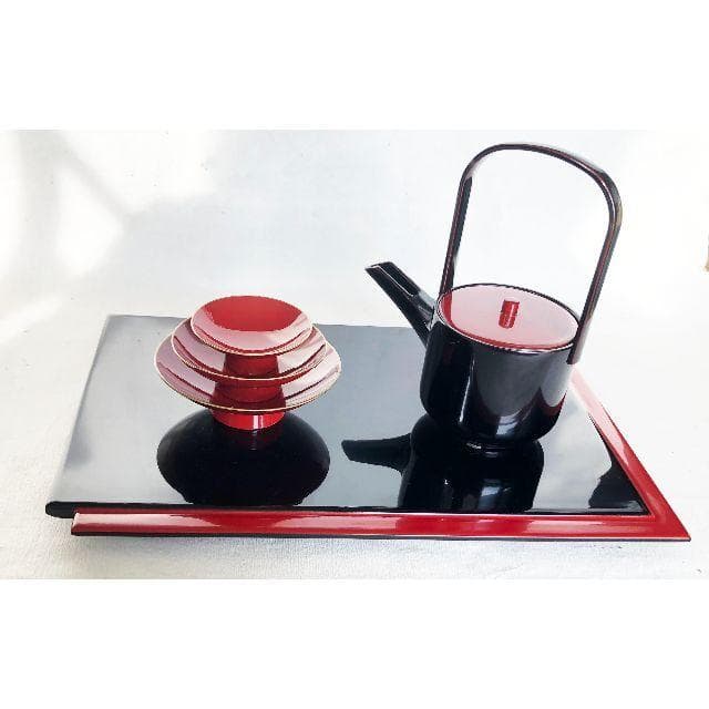 屠蘇器セット 銚子 三つ盃 色紙台 セット 台木製漆塗り とそ器 おせち 正月