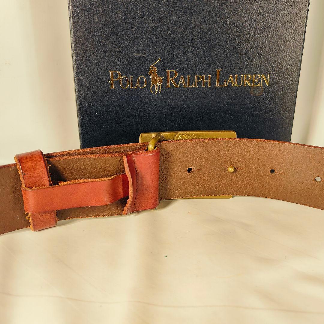 【未使用・極上イタリアンレザー】ポロラルフローレン　馬蹄ロゴ高級本革ドレスベルト