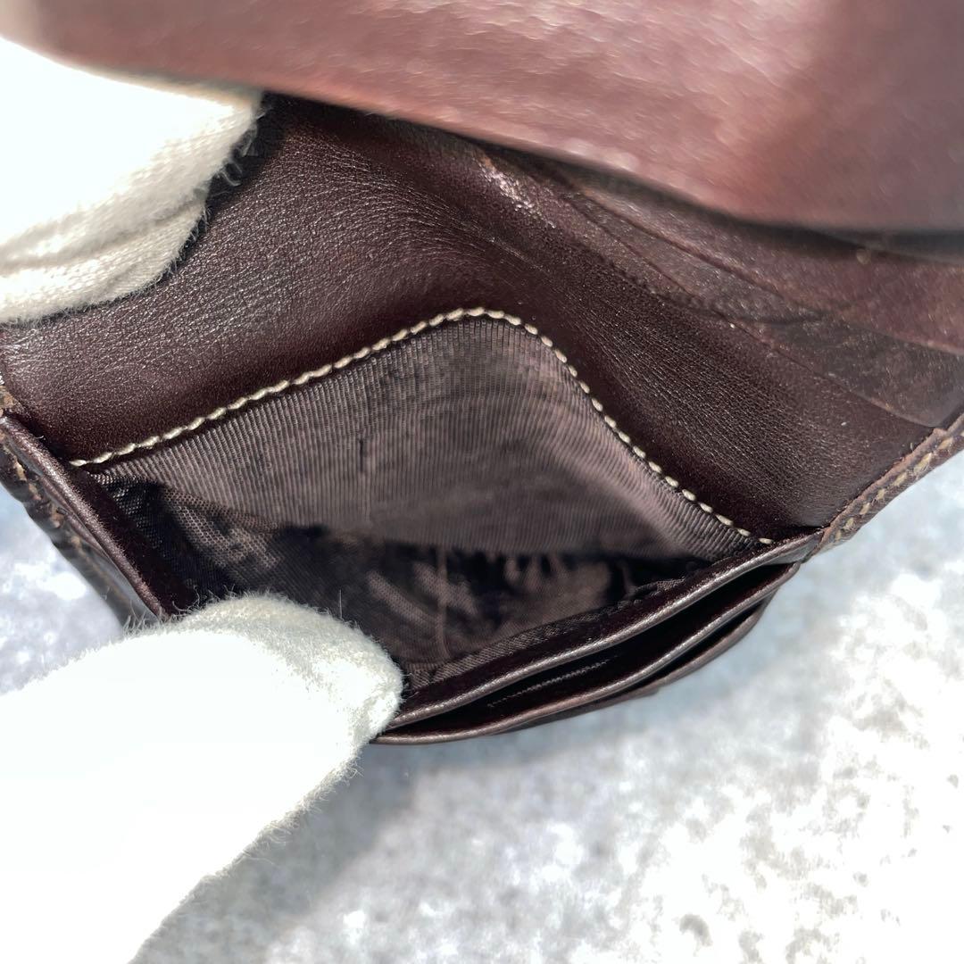 GUCCI グッチ 二つ折り財布 バンブー カーフ キャンバス ゴールド金具