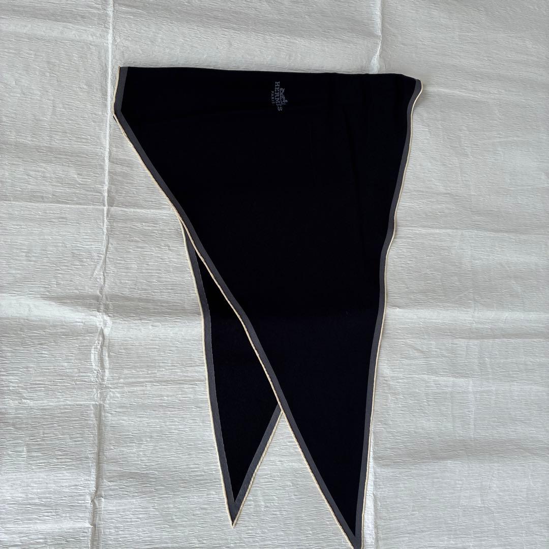 Hermes エルメス ロザンジュ シルク 黒✖️グレー✖️アイボリー