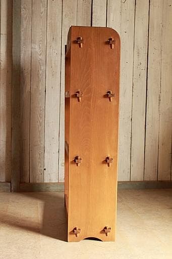 古い小ぶりな木製の収納棚　4段　本棚　食器棚　オープンラック　古家具　古道具