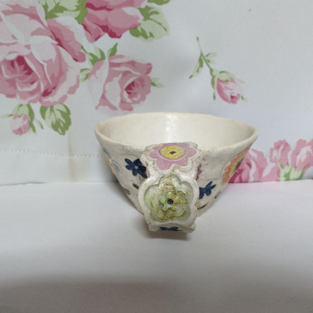 本田あつみ　花柄カップ　陶器製