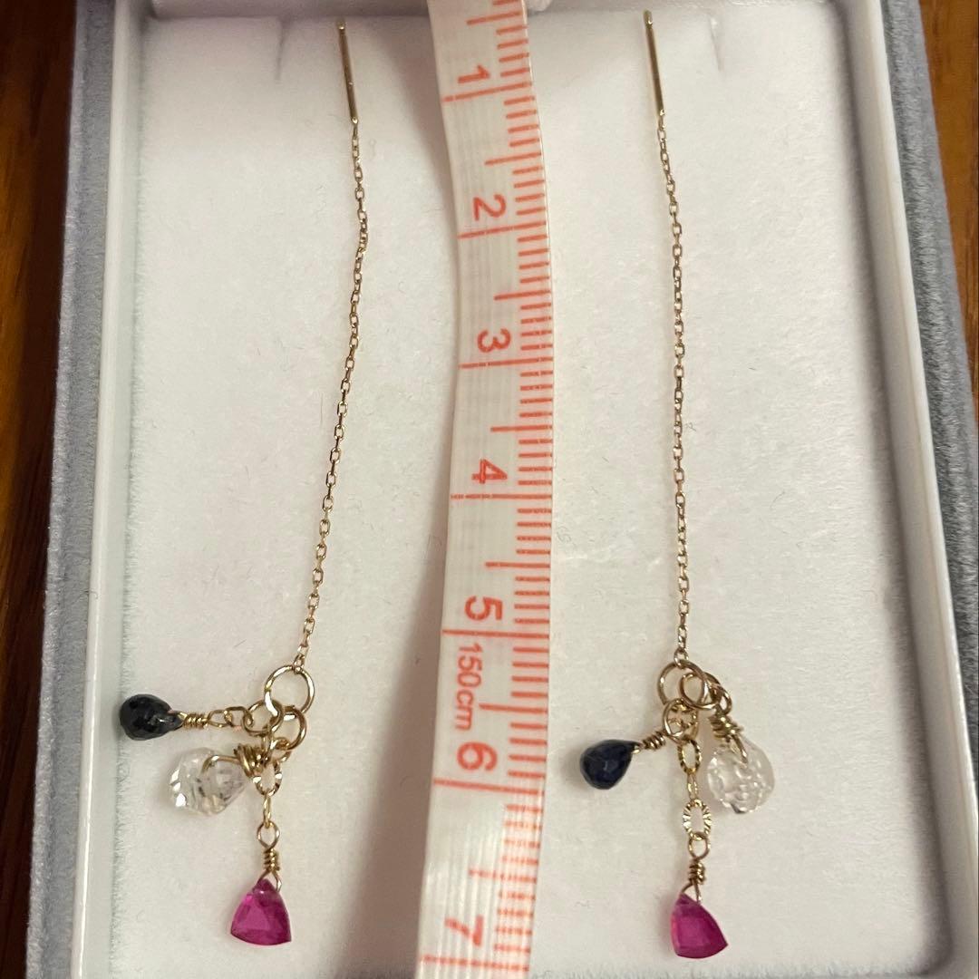 ☆最終お値下げ☆ アガット K10 ピアスチャーム、チェーンピアス