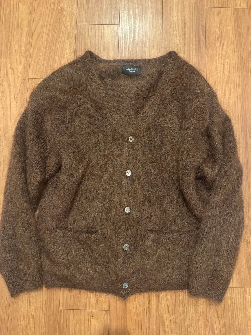 UNUSED モヘアカーディガン　ブラウン　 サイズ4 毛足長