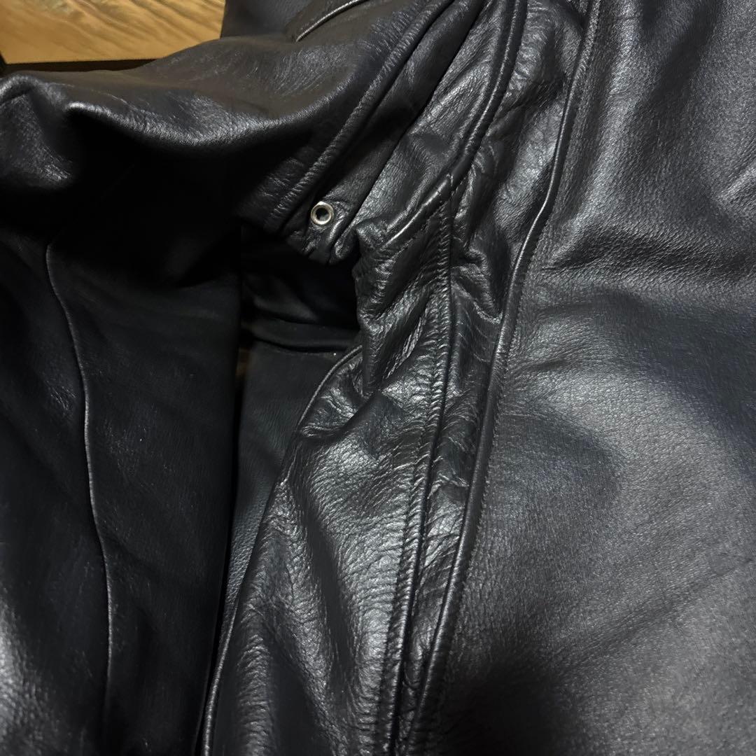 本革シングルライダースジャケット・sizeL(44) ブラック