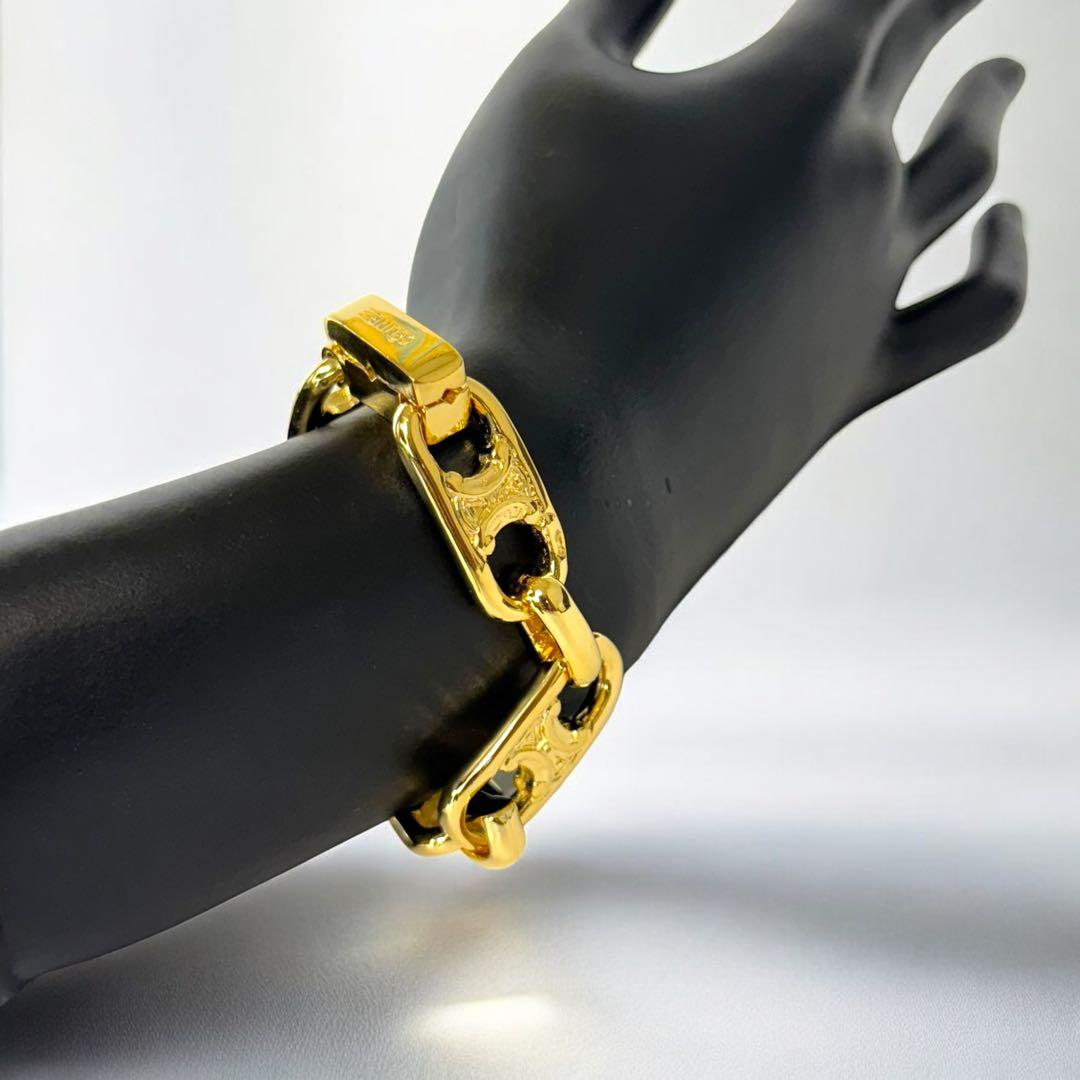 【極美品】セリーヌ　ヴィンテージ　マカダム　ゴールド　ブレスレット