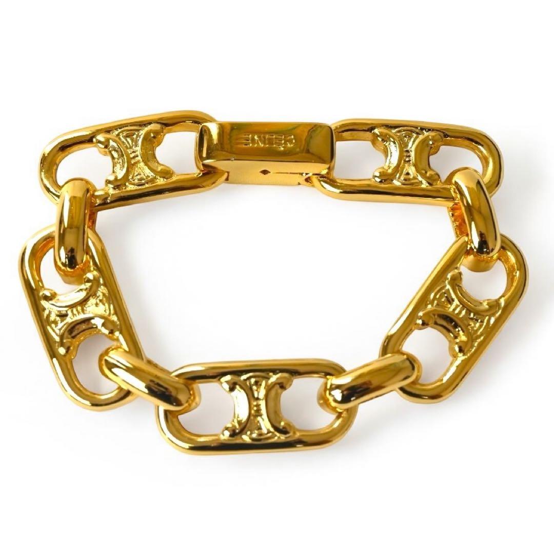 【極美品】セリーヌ　ヴィンテージ　マカダム　ゴールド　ブレスレット