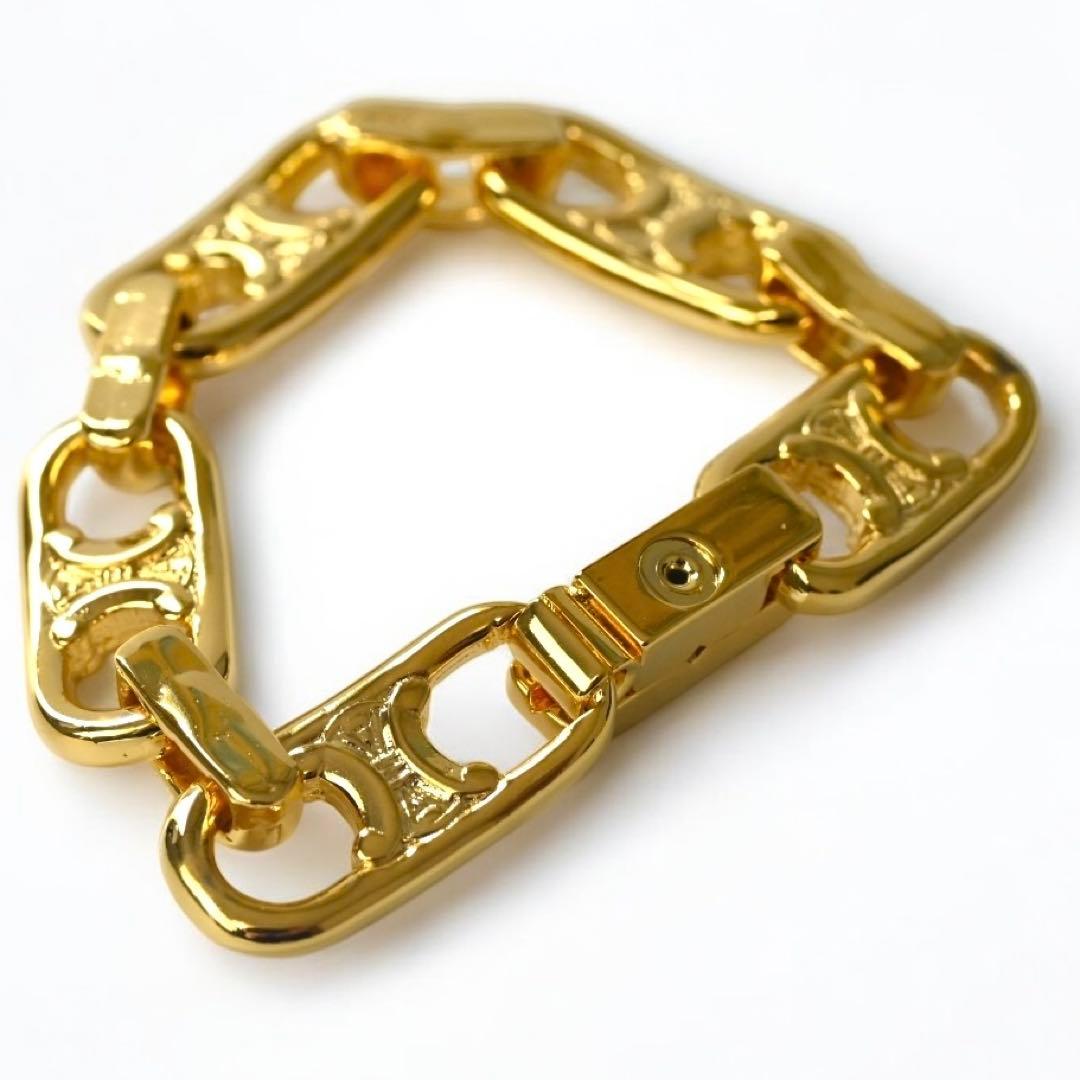 【極美品】セリーヌ　ヴィンテージ　マカダム　ゴールド　ブレスレット