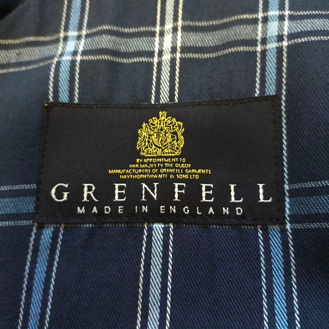 美品　英国製　GRENFEL　トレンチコート　34サイズ　ネイビー