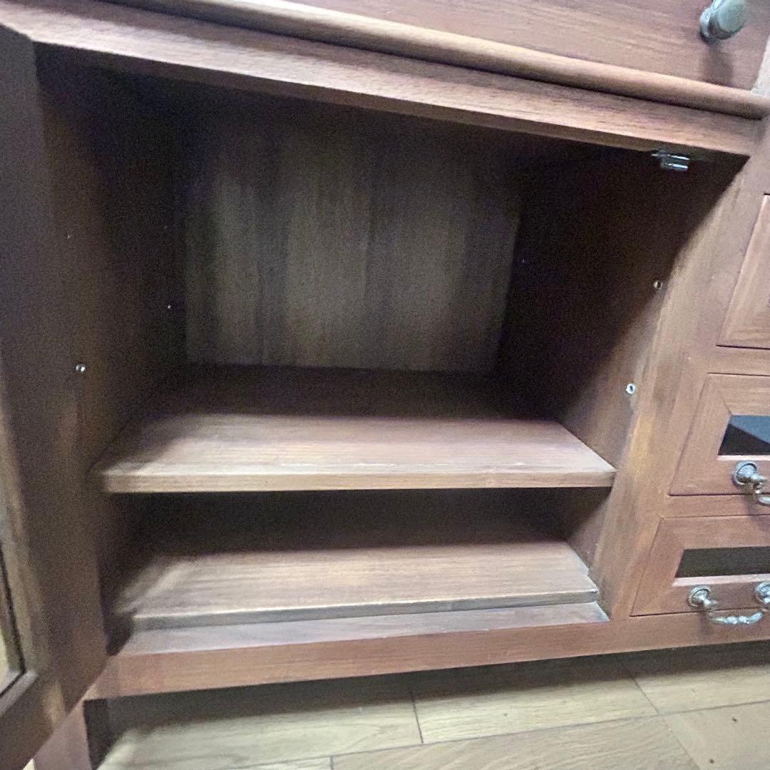 無垢材 サイドボード キャビネット 幅150cm アンティーク調　高級家具