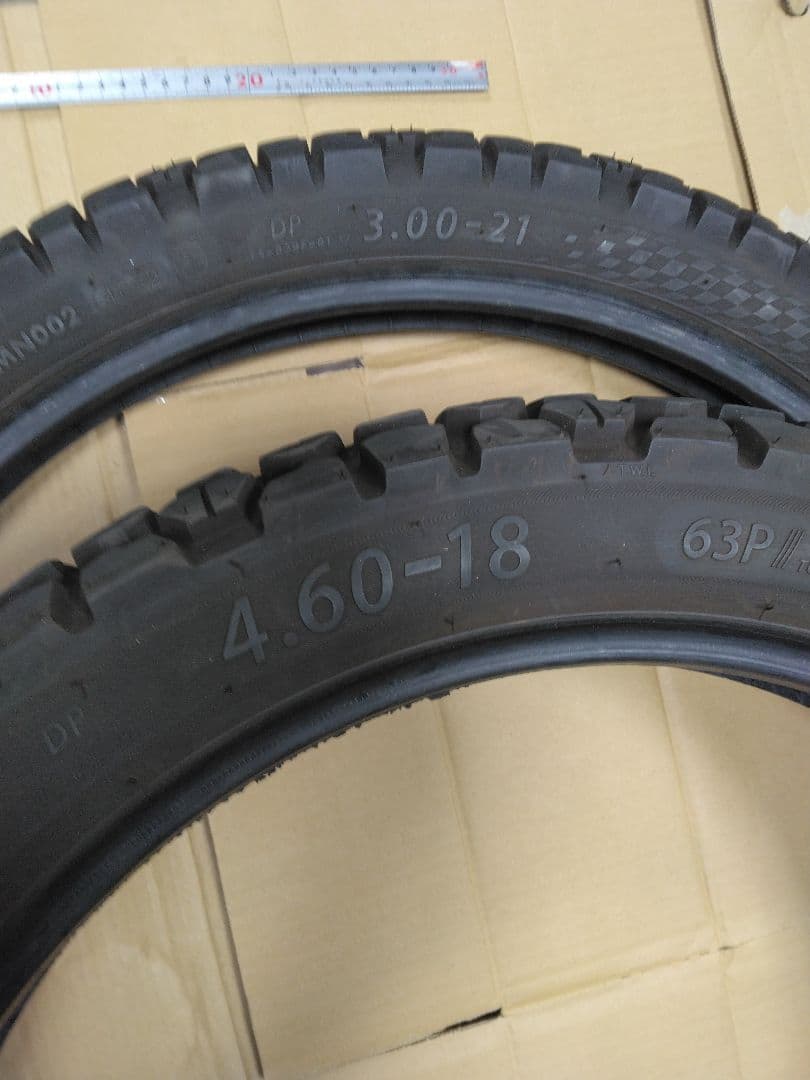 てつTIMSUN タイヤ 中古 3.00-21 4.60-18 2本セット