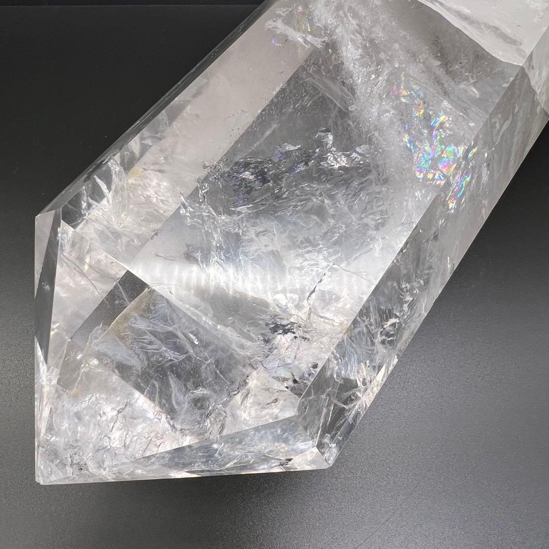 ✩超破格✩究極の激凄超逸品✩超高透明度とレインボー✩虹入り 水晶 六角柱 天然石