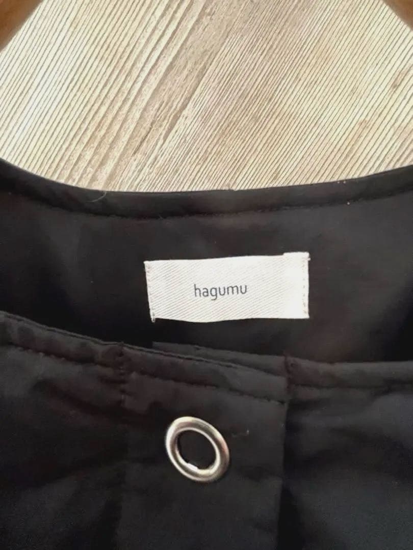 キルティングロングコート　ブラック