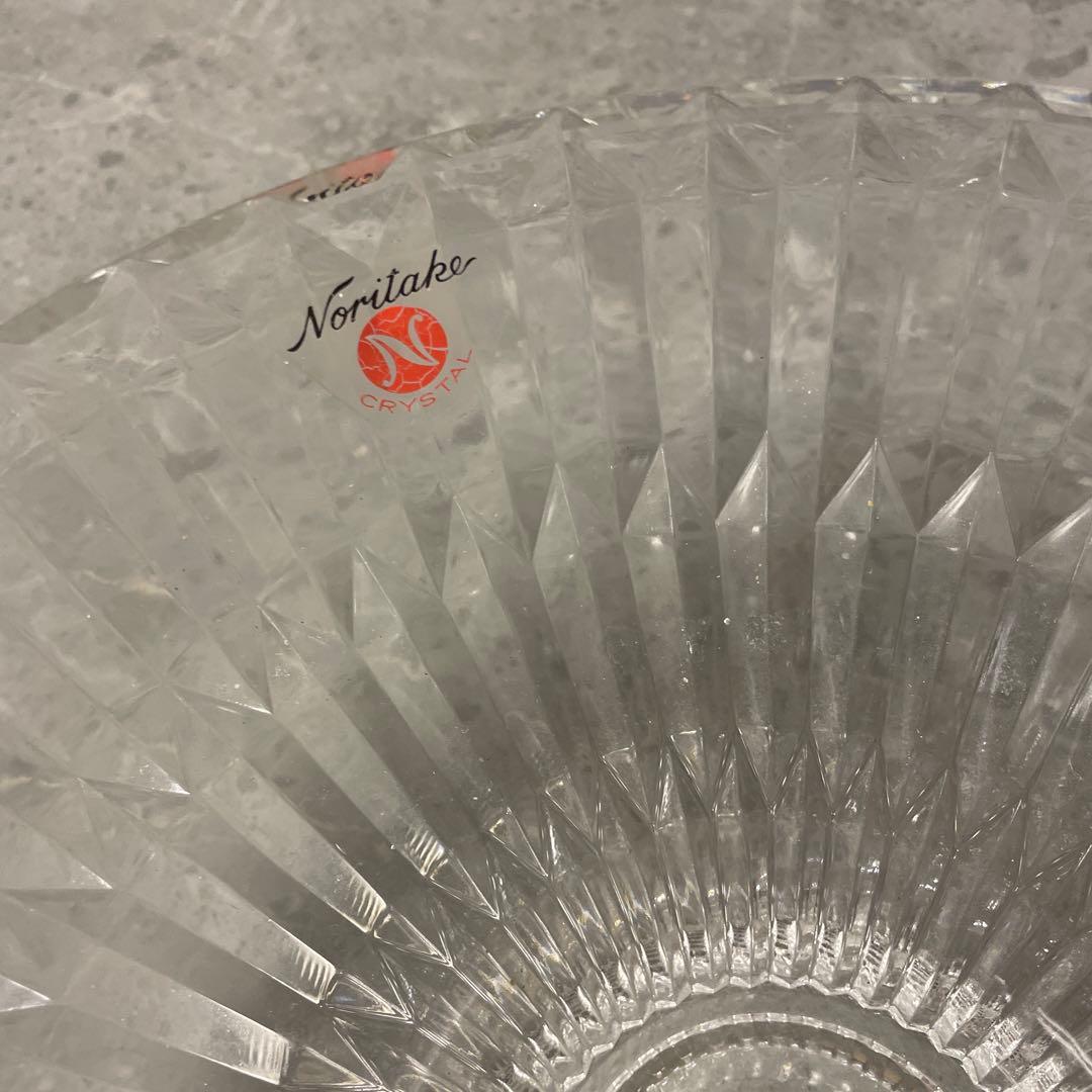 【美品】Noritake ノリタケ　クリスタル　ガラスボウル　大皿　昭和レトロ