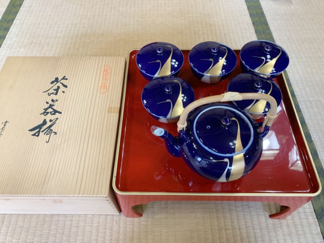 宮内庁御用達　深川製磁　有田焼　茶器　陶磁器　瑠璃セット