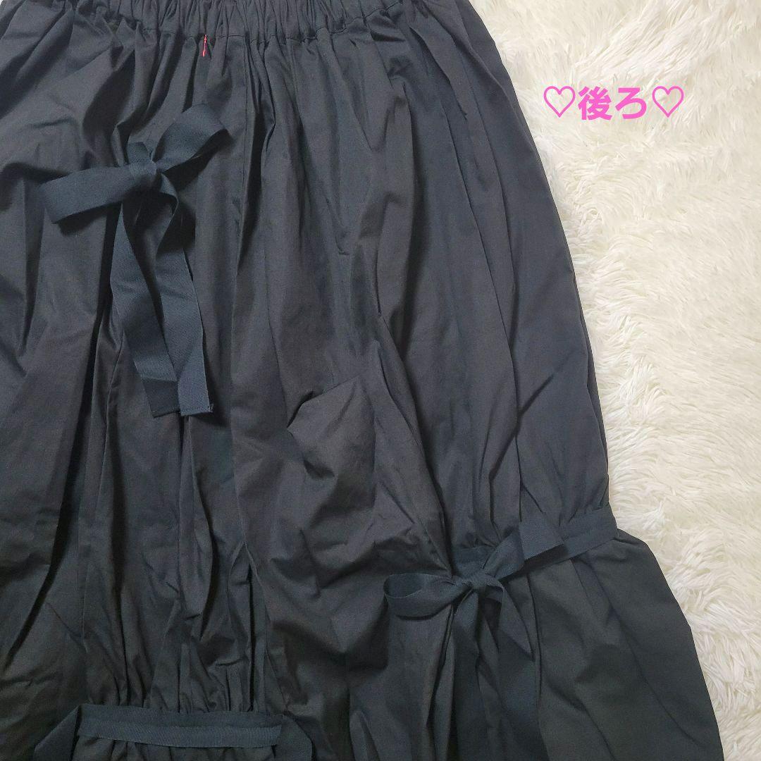 ♡大人F2♡frankygrow♡ギャザー リボン バルーン スカート ブラック