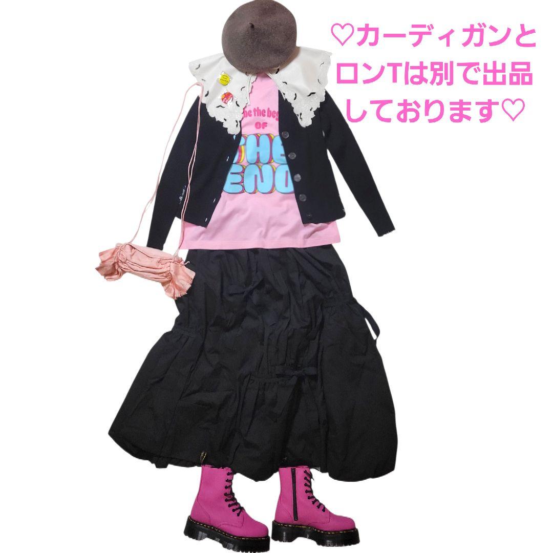 ♡大人F2♡frankygrow♡ギャザー リボン バルーン スカート ブラック