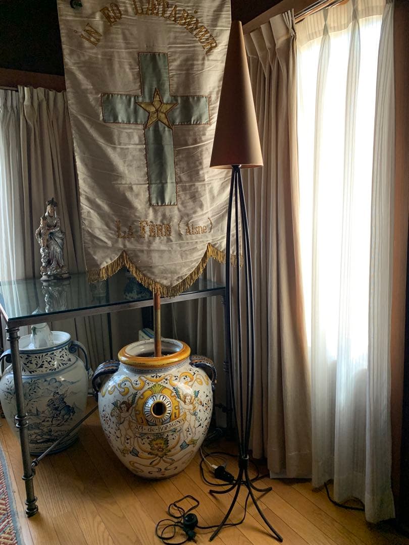 カトレーヌメミ　最終価格ビンテージアイアンフロアーランプ2本セット45000円！