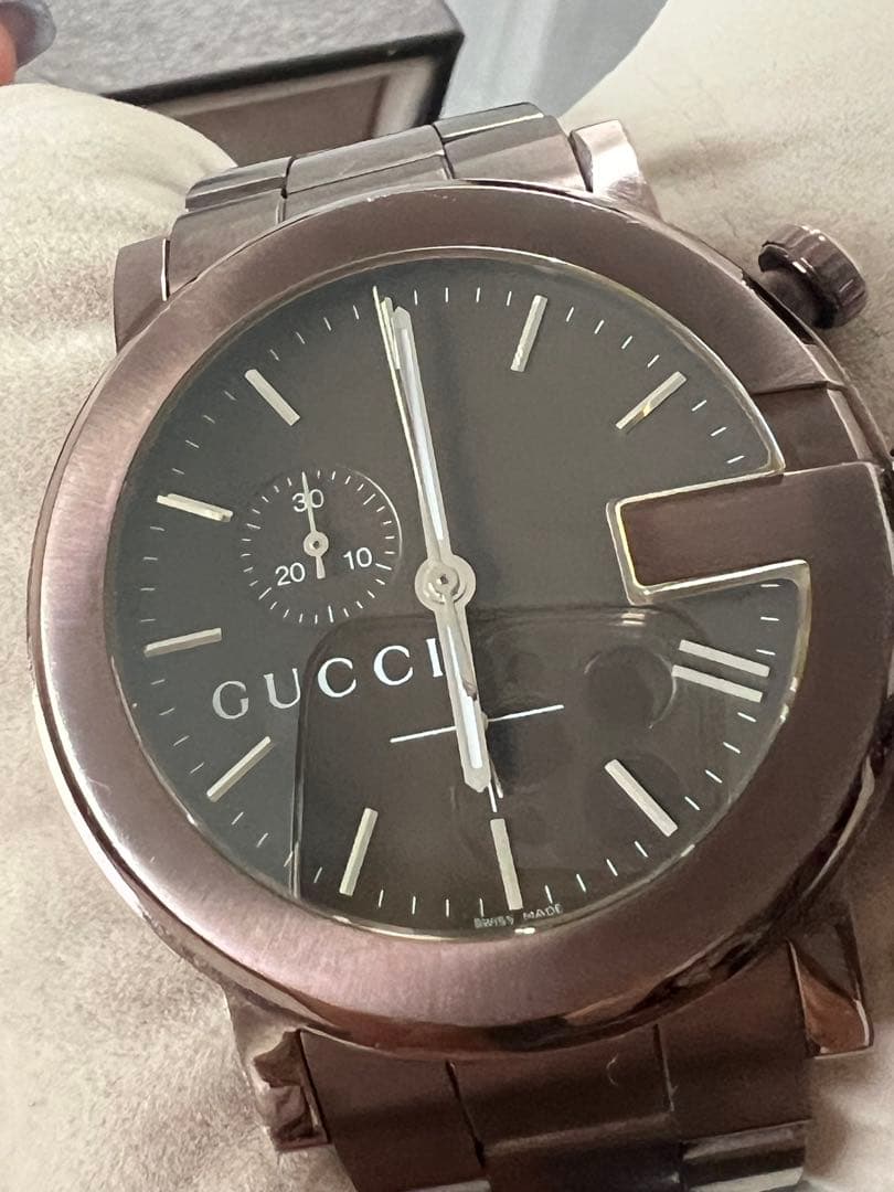 GUCCI グッチブラウン クロノグラフ腕時計