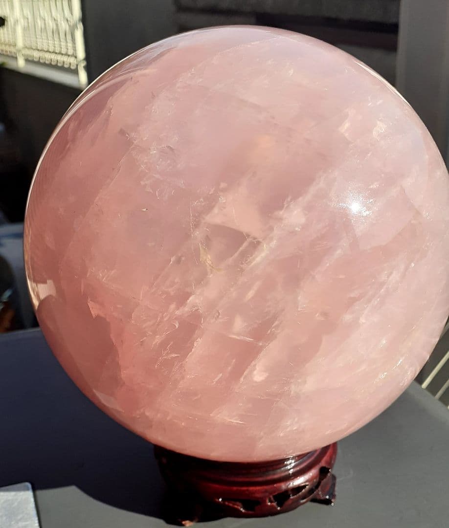 お値下げ！特大美品　天然石ローズクォーツ　約15cm玉　☆約5㎏up