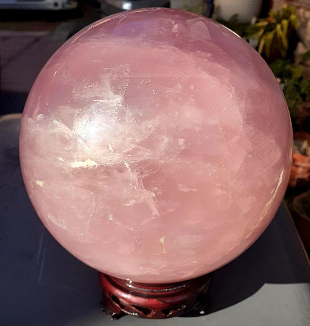 お値下げ！特大美品　天然石ローズクォーツ　約15cm玉　☆約5㎏up