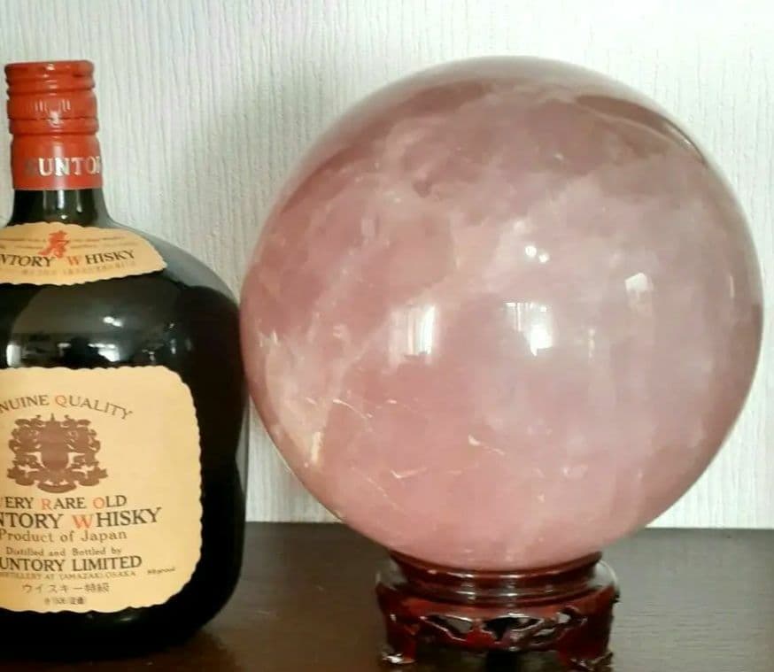 お値下げ！特大美品　天然石ローズクォーツ　約15cm玉　☆約5㎏up