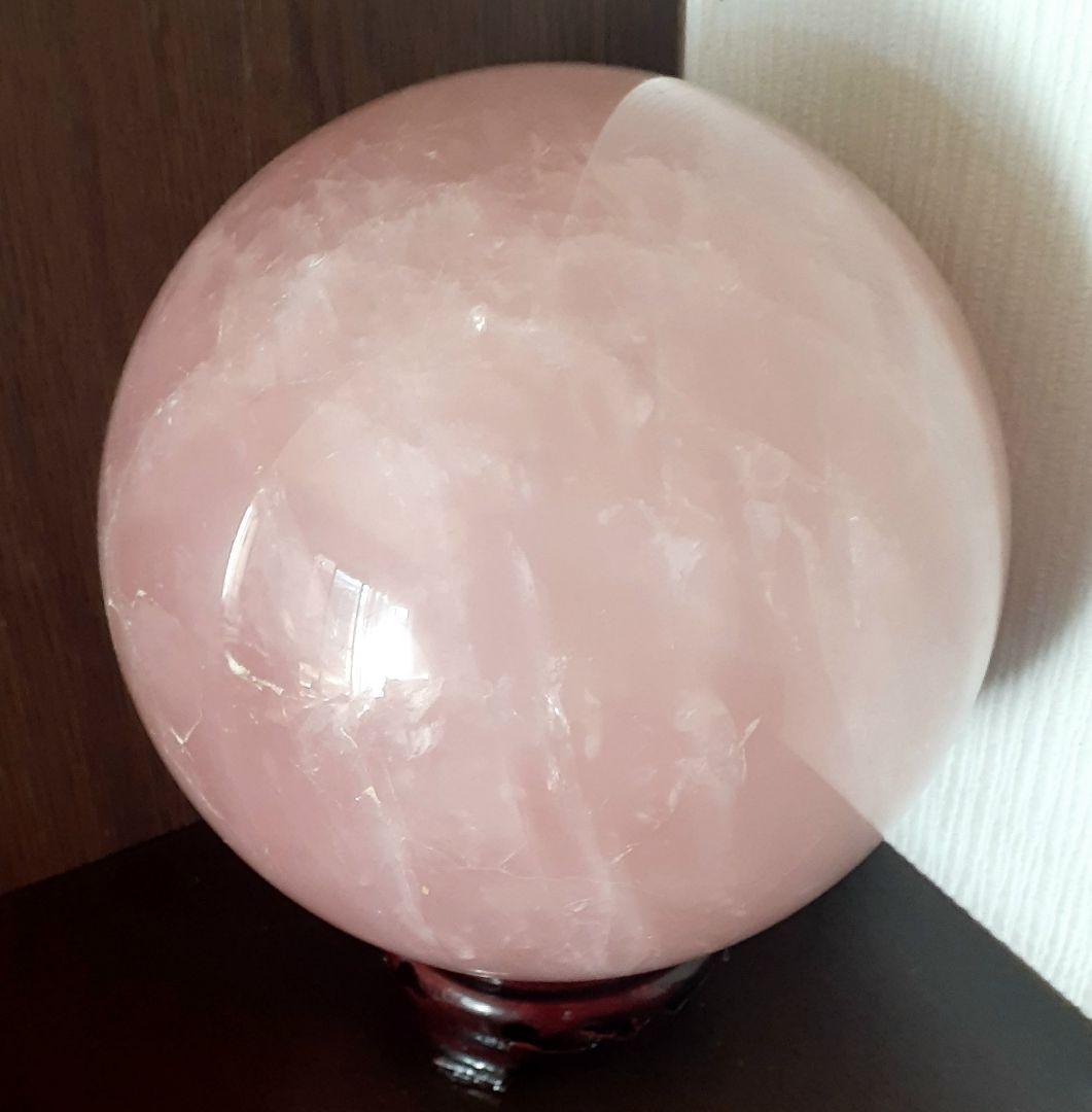 お値下げ！特大美品　天然石ローズクォーツ　約15cm玉　☆約5㎏up