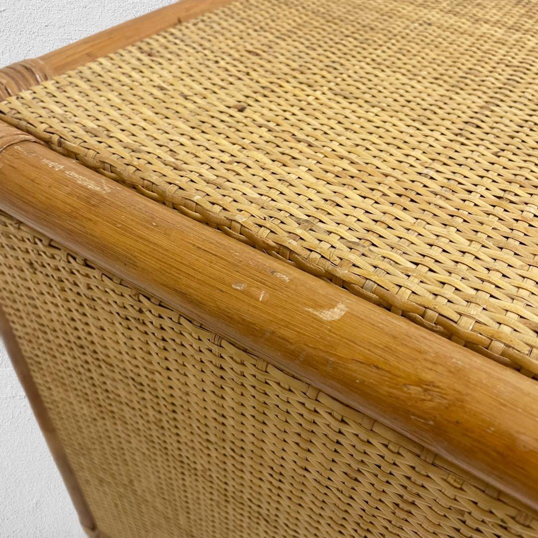 【人気】ラタン製 2段チェスト 引出し4口 昭和レトロ家具 ヴィンテージ