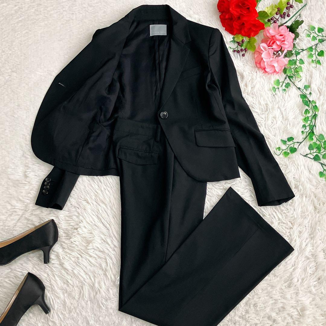 セオリーリュクス★ウール ストレッチ パンツスーツ 1B フレアパンツ ブラック