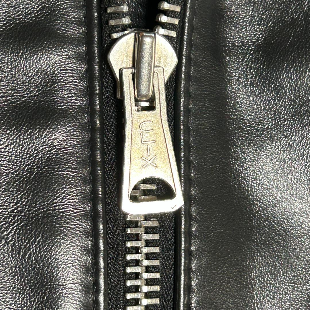 極美品　ルイスレザー　402　ライトニング　タイト　馬革　内ポケット付　黒　40