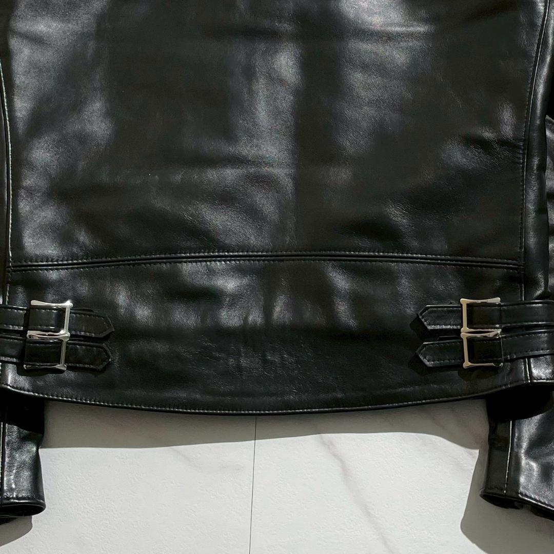 極美品　ルイスレザー　402　ライトニング　タイト　馬革　内ポケット付　黒　40