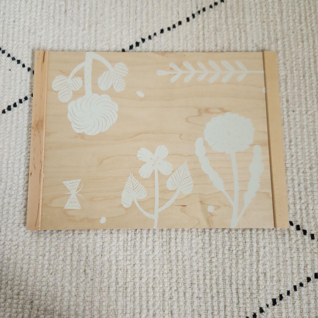鹿児島睦　天然木　トレイ　お盆　花柄　メープル