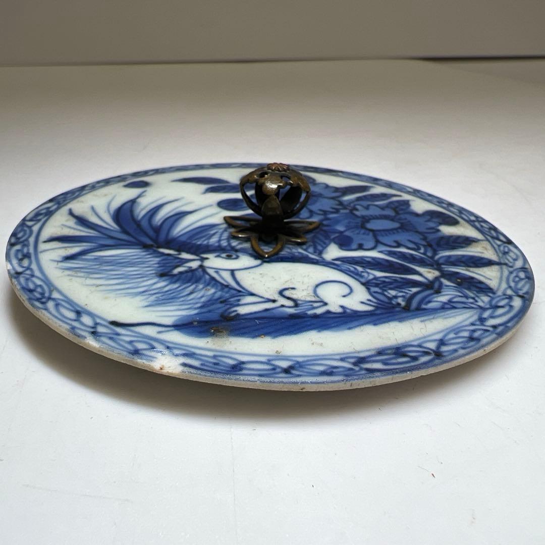 中国明時代　ウサギの図蓋　直径8.7㎝　東Y8-0203☆2F