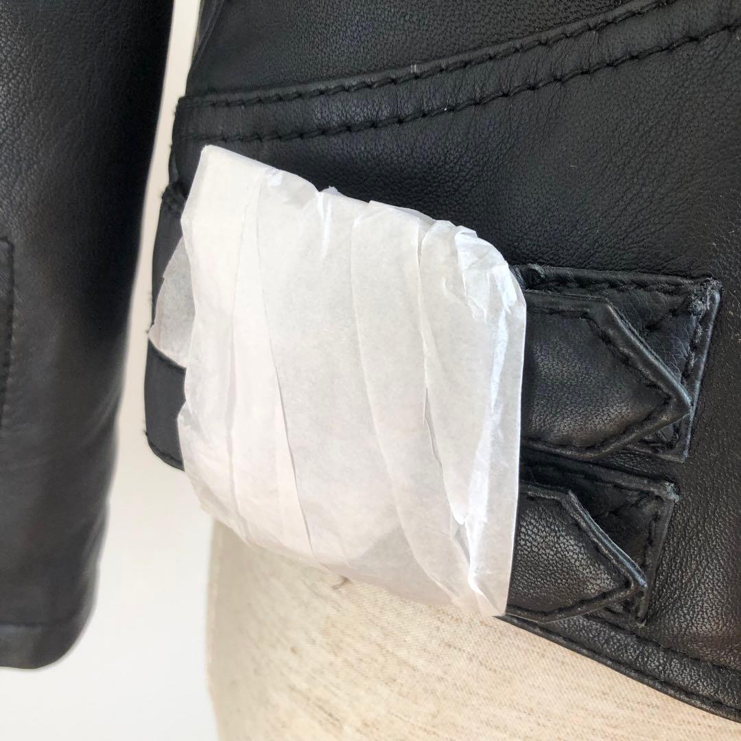 新品未使用　zara ザラ　リアルレザー　ライダース　革ジャン　Ｌサイズ