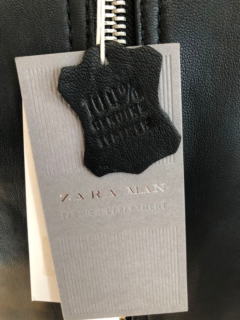 新品未使用　zara ザラ　リアルレザー　ライダース　革ジャン　Ｌサイズ