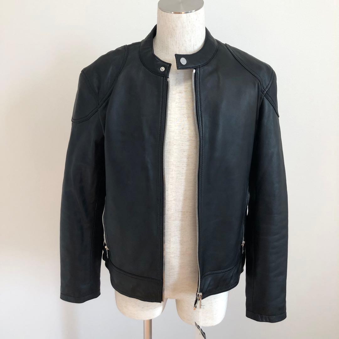 新品未使用　zara ザラ　リアルレザー　ライダース　革ジャン　Ｌサイズ