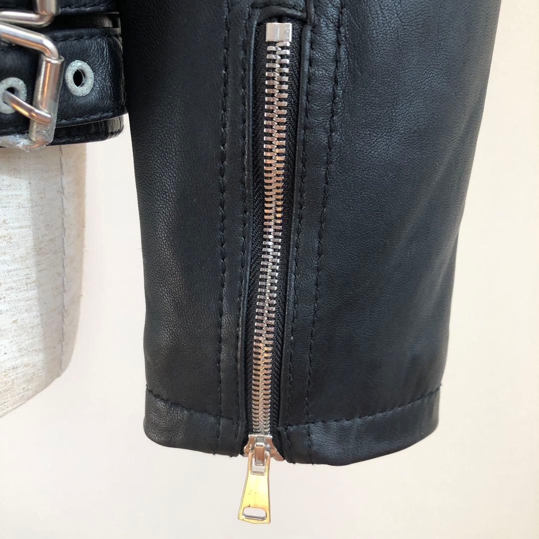 新品未使用　zara ザラ　リアルレザー　ライダース　革ジャン　Ｌサイズ