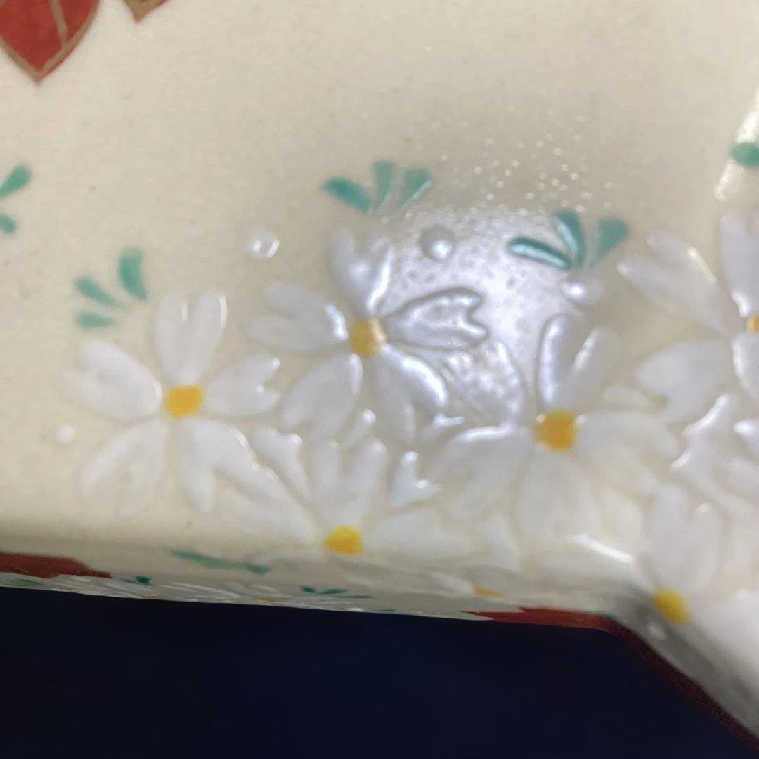 京焼雲錦菱形蓋物　　1客　新品未使用　平安松斎作