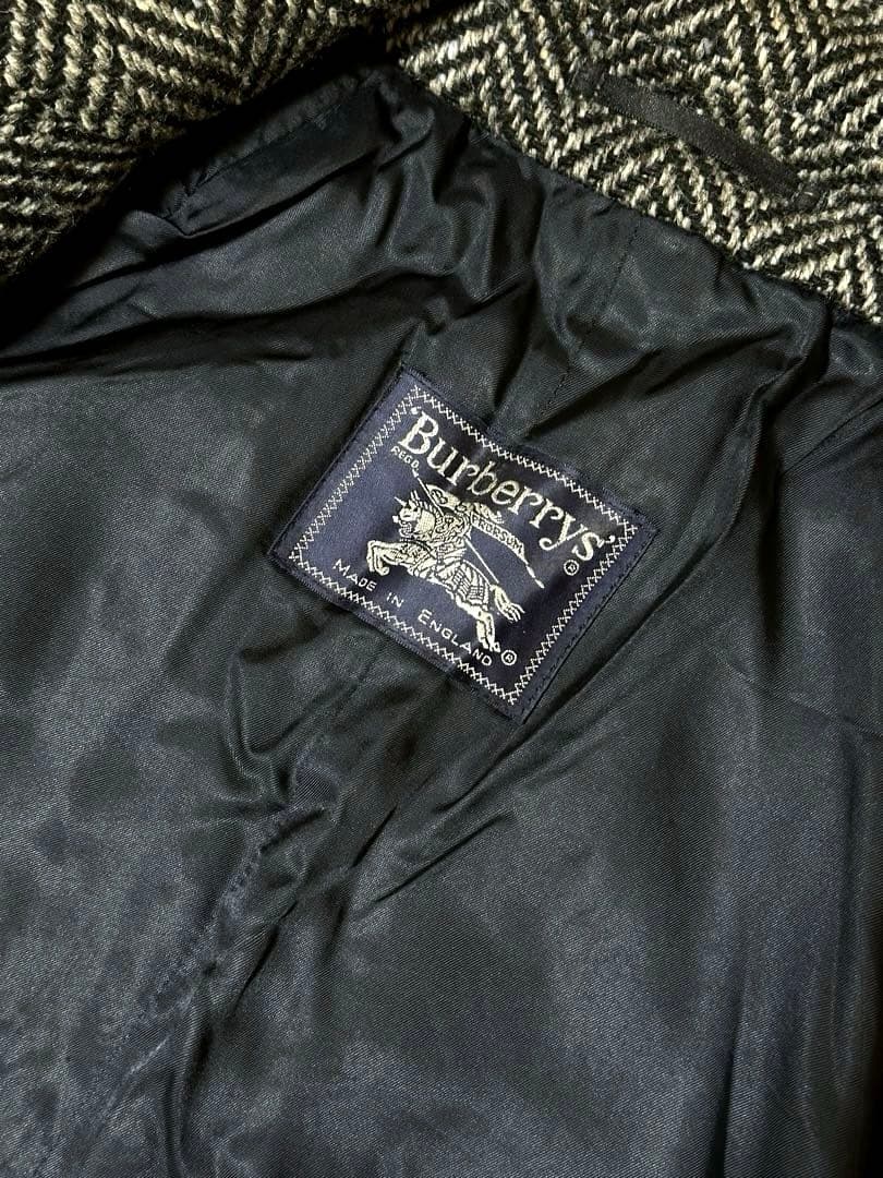 80s Burberry バーバリー ヘリンボーン ツイード XL相当