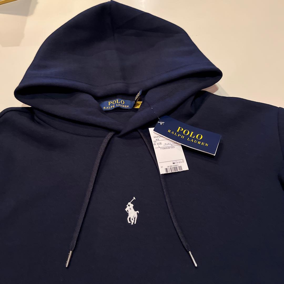 【新品】Polo Ralph Laurenセンターロゴ パーカー （ネイビー ）