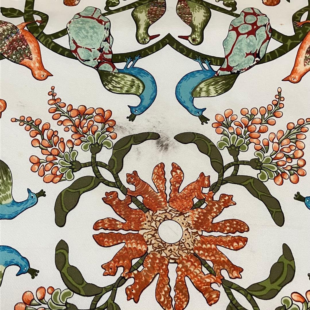 ★美品★エルメス　カレ90 古き良きアメリカ　スカーフ　シルク　動物　鳥　花